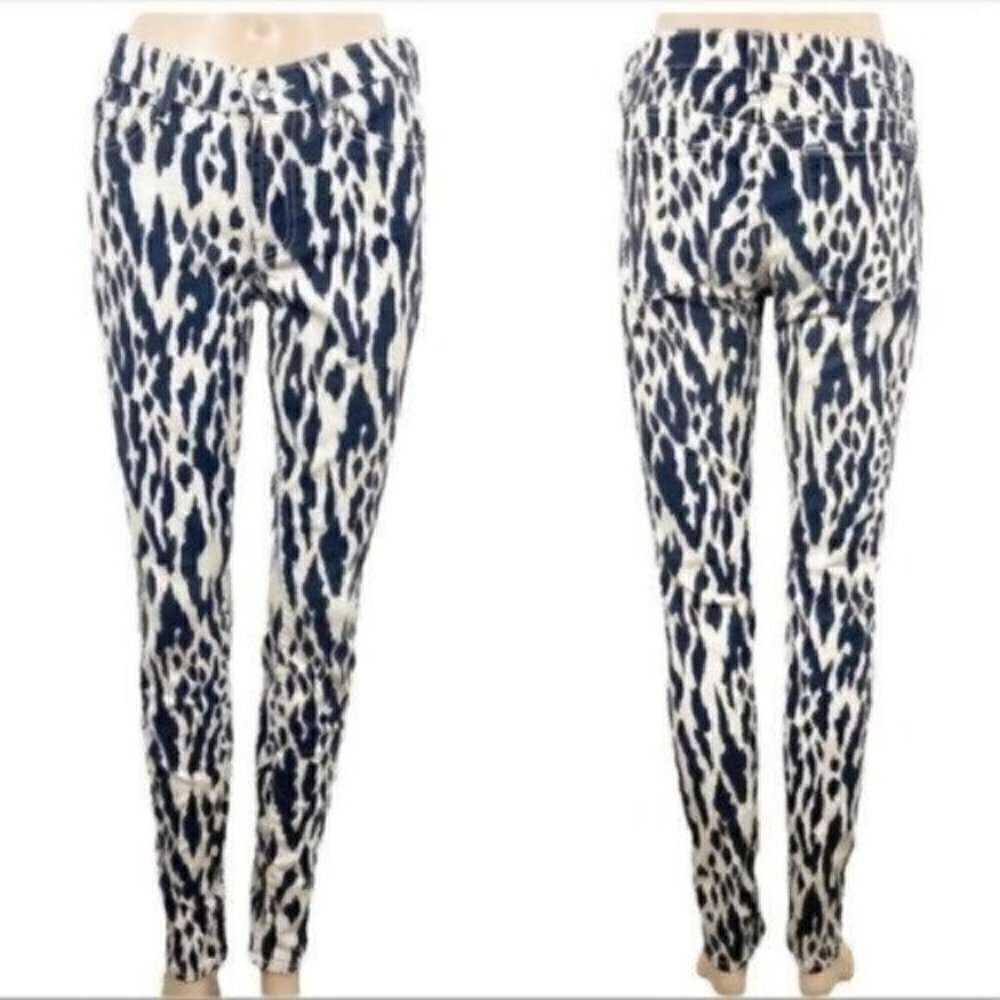 7 for all Mankind The Skinny animal print jeans size 27 Style  # AU0150390A